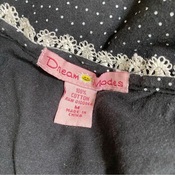 Y2K Dream Modes Tank Top Medium Black White Polka Dots - Picture 9 of 10